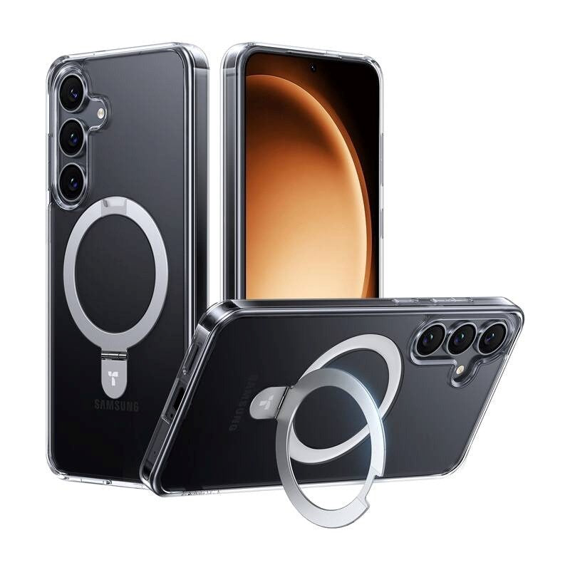 TORRAS Samsung Galaxy S25 - Guardian Ostand Series Cover m. Kickstand - MagSafe Kompatibel - Gennemsigtig