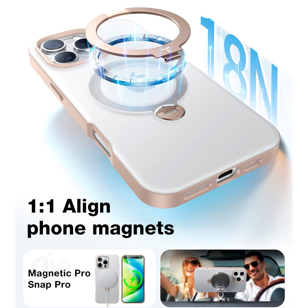 TORRAS - iPhone 16 Pro Max - Hybrid Plastik Cover m. Ståfunktion - MagSafe Kompatibel - Guld