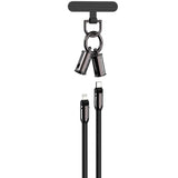 2-i-1 Mobilstrop & USB-C til Lightning Kabel - Devia - Sort