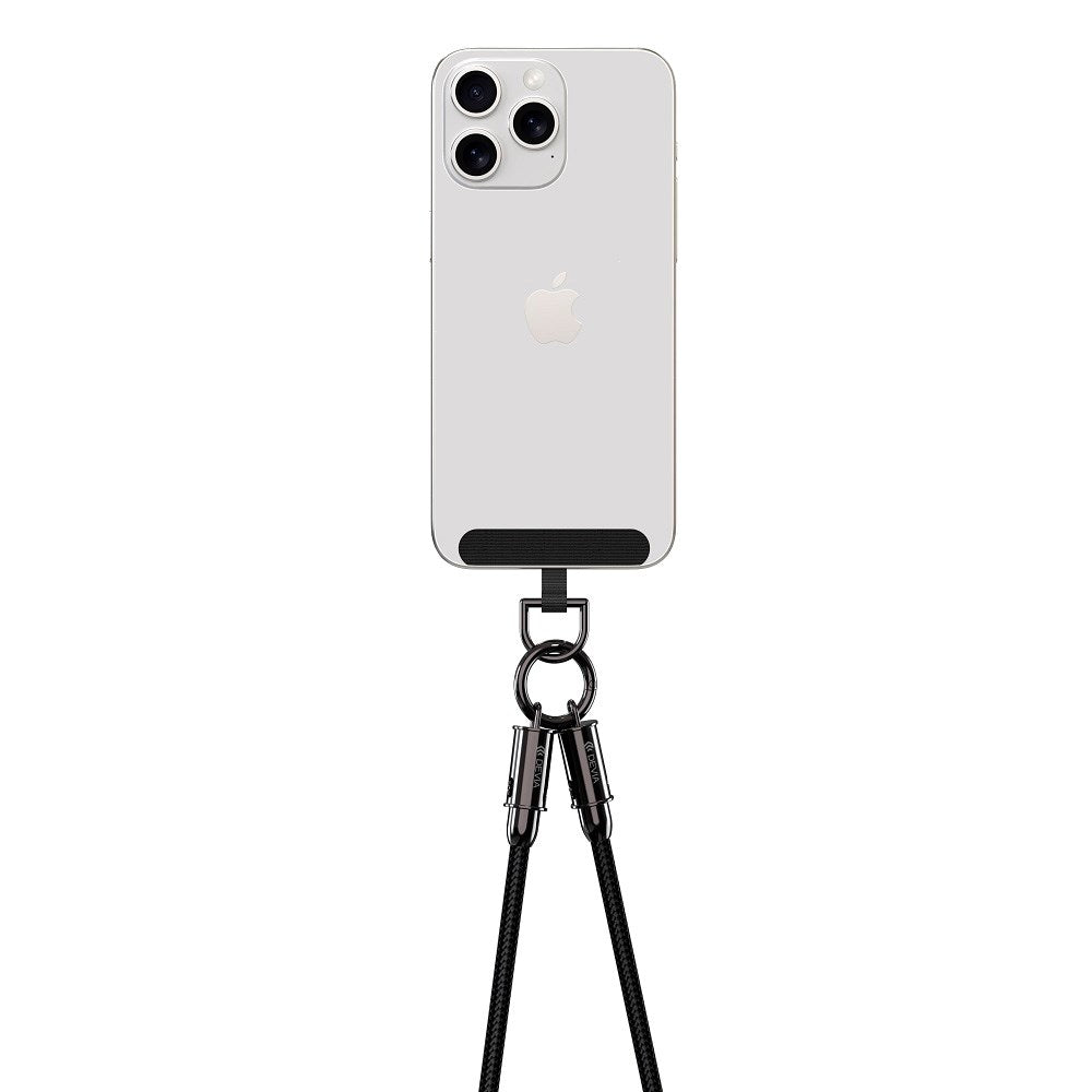 2-i-1 Mobilstrop & USB-C til Lightning Kabel - Devia - Sort