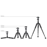 SmallRig 4289 Aluminium Mini Tripod VT-20 w. Mobilholder og justerbare ben - Svart