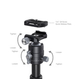 SmallRig 4289 Aluminium Mini Tripod VT-20 w. Mobilholder og justerbare ben - Svart