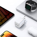 Ugreen PD 45W USB-C GaN Fast Wall Charger m. 2 x USB-C - Hvit