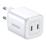 Ugreen PD 45W USB-C GaN Fast Wall Charger m. 2 x USB-C - Hvit