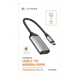Hyper HyperDrive USB-C til 4K 60Hz HDMI Adapter - Sort / Grå