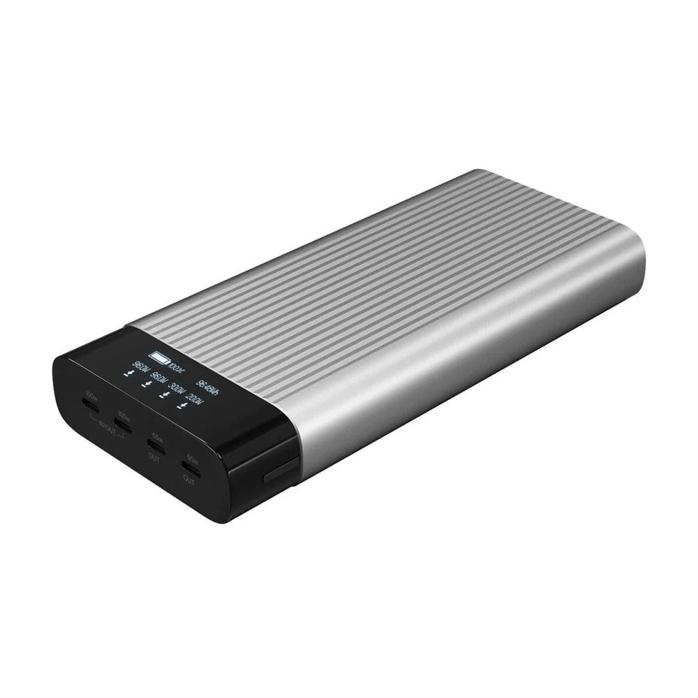 Hyper HyperJuice Powerbank 245W - 27.000mAh - 4 x USB-C - Display - Grå / Sort