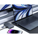 Hyper HyperDrive Ecosmart 10-i-1 USB-C Hub - 2 x USB-A 2 x USB-C 2 x HDMI 1 x Ethernet 1 x 3.5mm Jackstik 1 x SD- & MicroSD-Kort - Grå