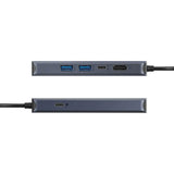 Hyper HyperDrive Ecosmart 6-in-1 USB-C Hub - 2 x USB-A 1 x USB-C 1 x HDMI 1 x Ethernet 1 x SD-Kort - Grå