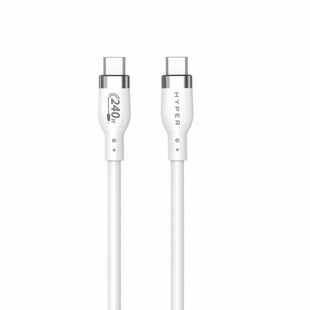 Hyper Silikone USB-C til USB-C Kabel - 1m / 240W - Hvid