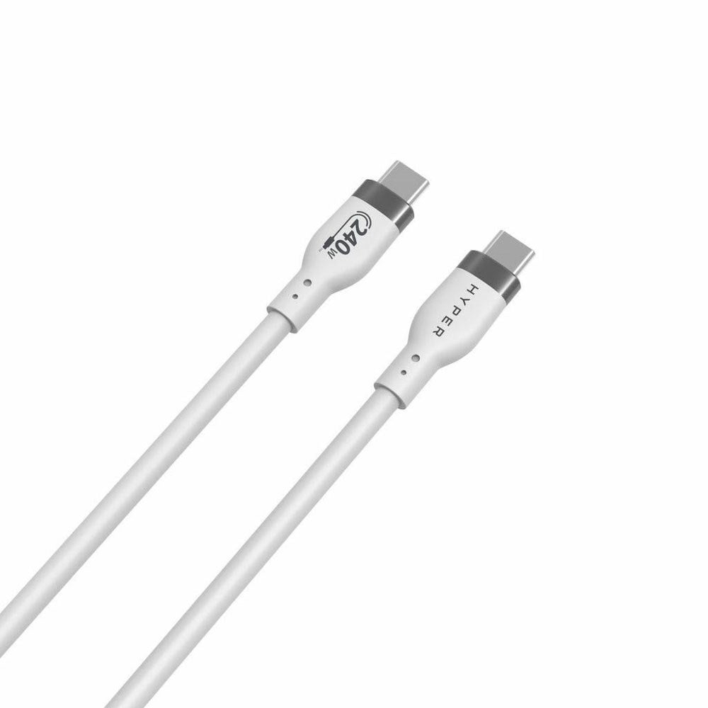 Hyper Silikone USB-C til USB-C Kabel - 1m / 240W - Hvid