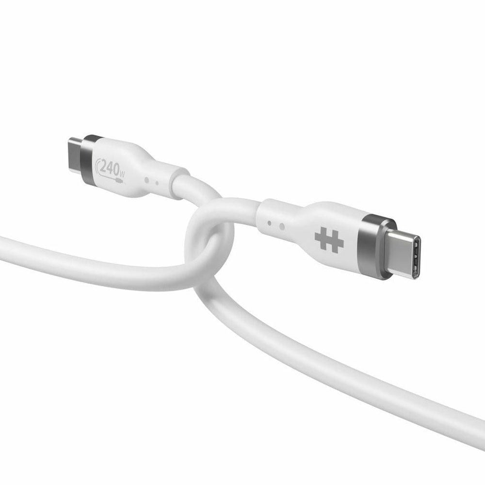 Hyper Silikone USB-C til USB-C Kabel - 1m / 240W - Hvid