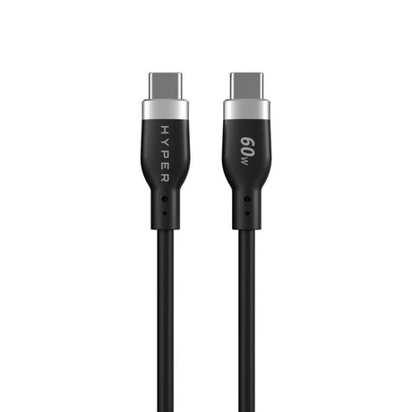 Hyper HyperJuice Silikone USB-C til USB-C Kabel - 1.5m / 60W - Sort