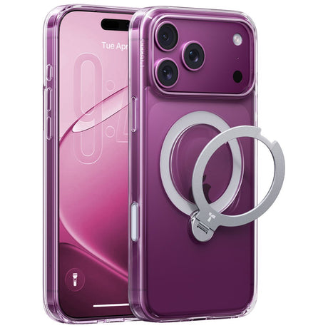 iPhone 18 Pro / 17 Pro TORRAS Ostand Q3 Spin Bagside Cover - MagSafe Kompatibel - Gennemsigtig