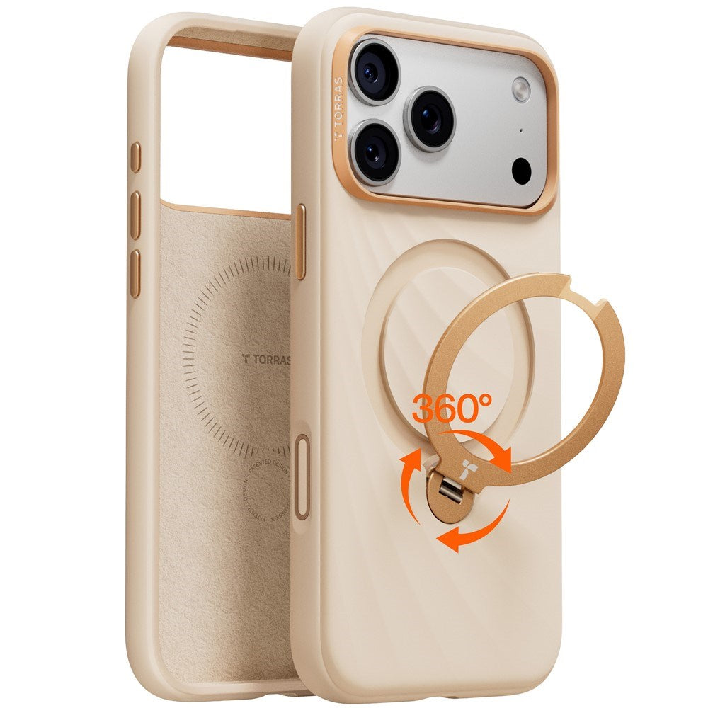 iPhone 18 Pro / 17 Pro TORRAS Ostand Q3 Wind Bagside Cover - MagSafe Kompatibel - Beige