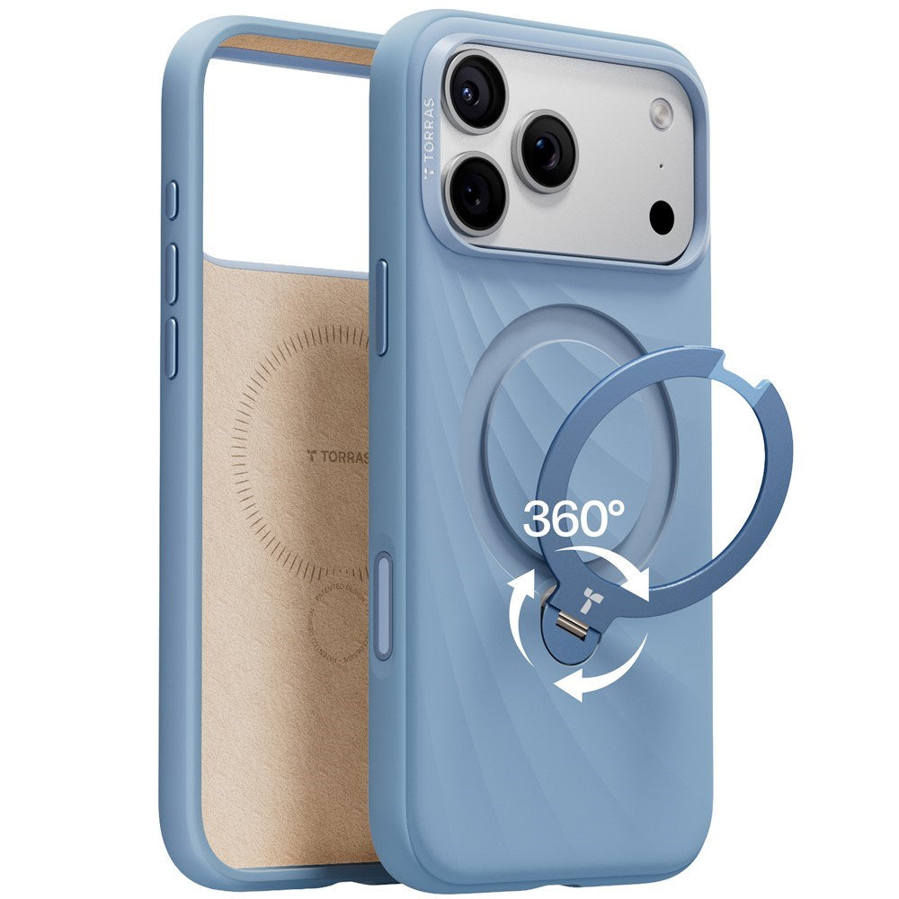 iPhone 18 Pro / 17 Pro TORRAS Ostand Q3 Wind Bagside Cover - MagSafe Kompatibel - Blå