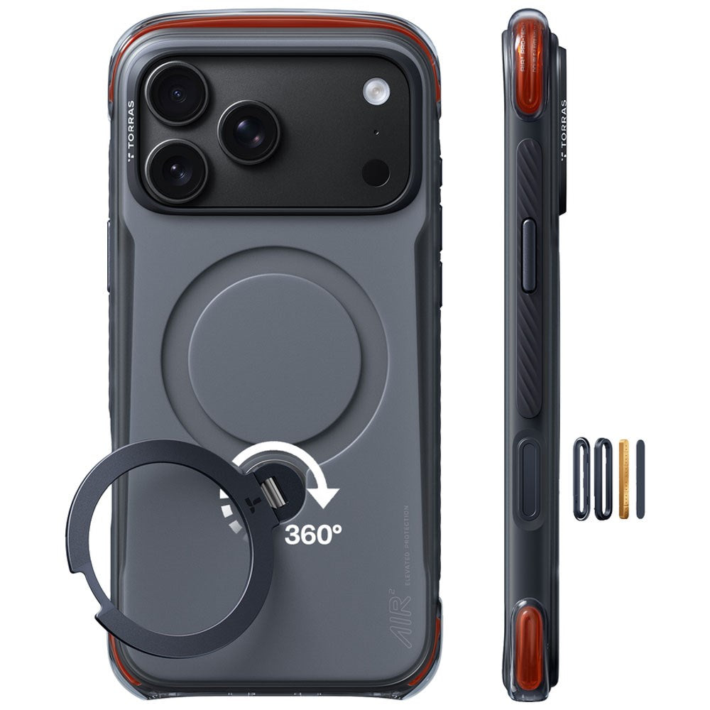 TORRAS iPhone 18 Pro / 17 Pro Ostand Q3 Air Pro Bagside Cover - MagSafe Kompatibel - Sort
