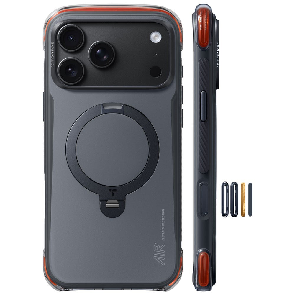 TORRAS iPhone 18 Pro / 17 Pro Ostand Q3 Air Pro Bagside Cover - MagSafe Kompatibel - Sort