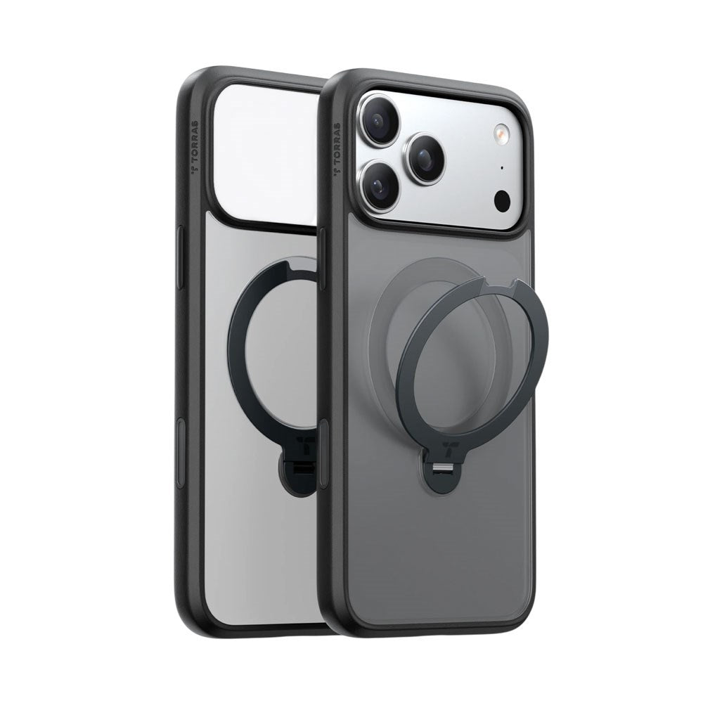 iPhone 18 Pro Max / 17 Pro Max TORRAS Ostand Q3 Spin Bagside Cover - MagSafe Kompatibel - Sort