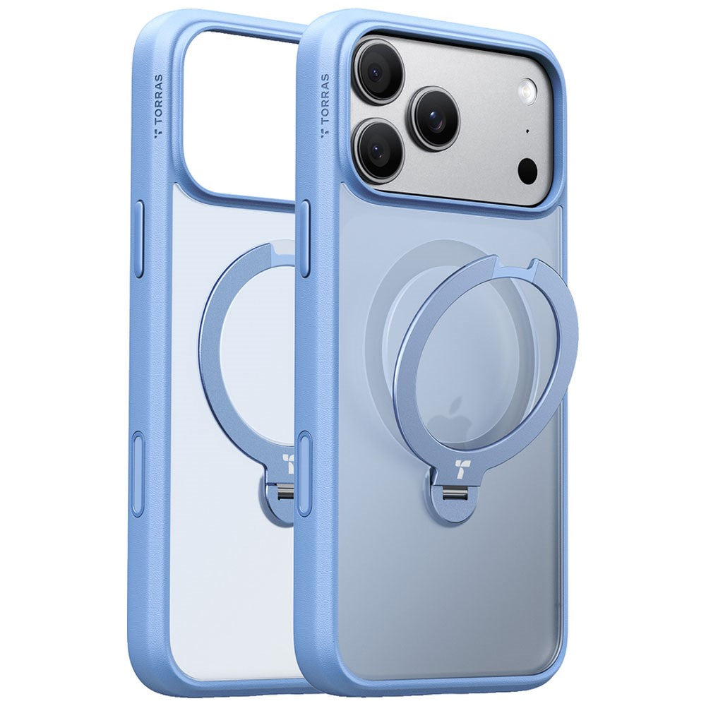 iPhone 18 Pro Max / 17 Pro Max TORRAS Ostand Q3 Spin Bagside Cover - MagSafe Kompatibel - Blå