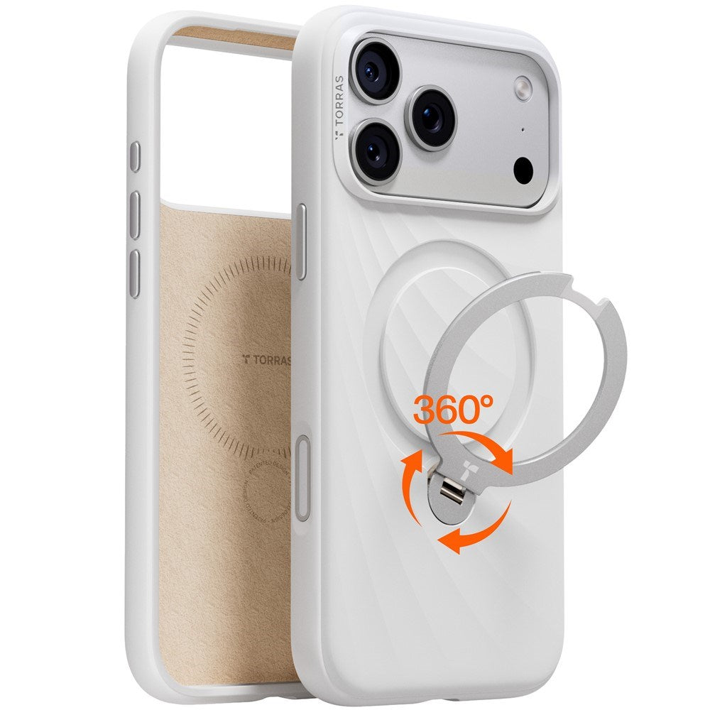iPhone 18 Pro Max / 17 Pro Max TORRAS Ostand Q3 Wind Bagside Cover - MagSafe Kompatibel - Hvid