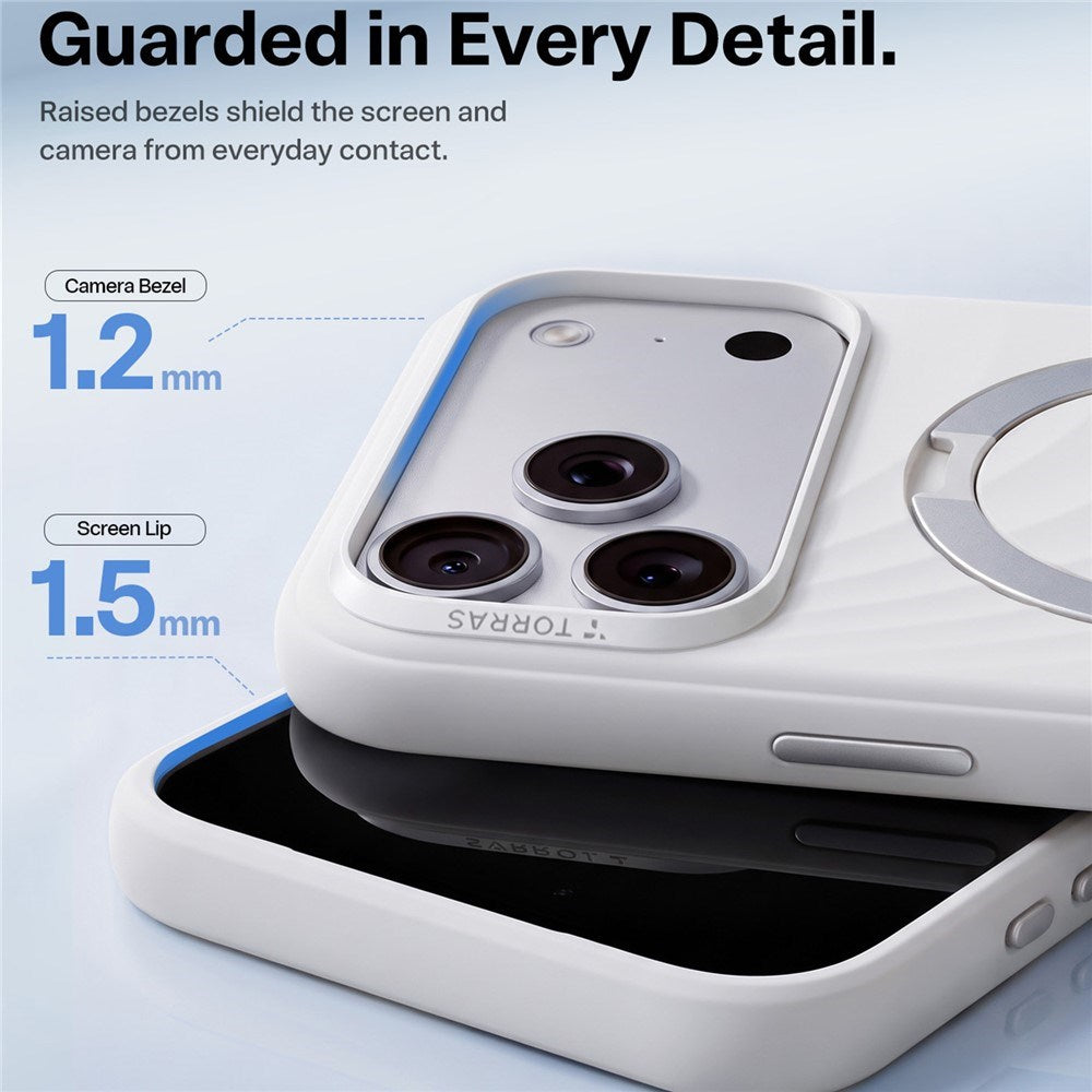 iPhone 18 Pro Max / 17 Pro Max TORRAS Ostand Q3 Wind Bagside Cover - MagSafe Kompatibel - Hvid