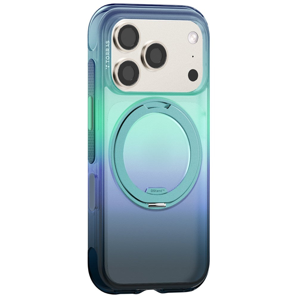 iPhone 18 Pro Max / 17 Pro Max TORRAS O3 Air Gradient Bagside Cover - MagSafe Kompatibel - Grøn / Blå