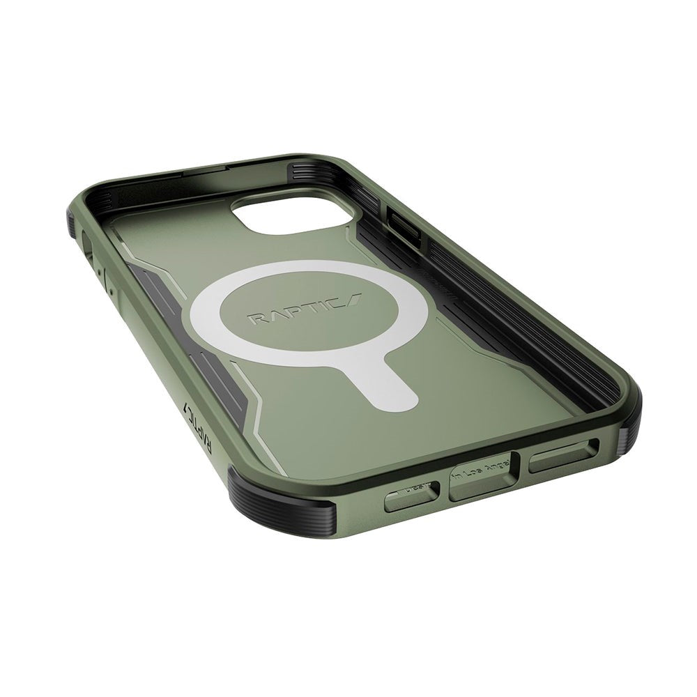 iPhone 14 Raptic Fort Series Bagside Håndværker Cover - MagSafe Kompatibel - Grøn