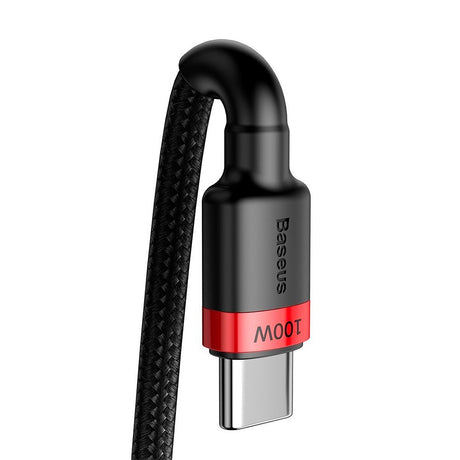 Baseus Cafule Flash 100W USB-C til USB-C-kabel - 2 meter - svart / rød