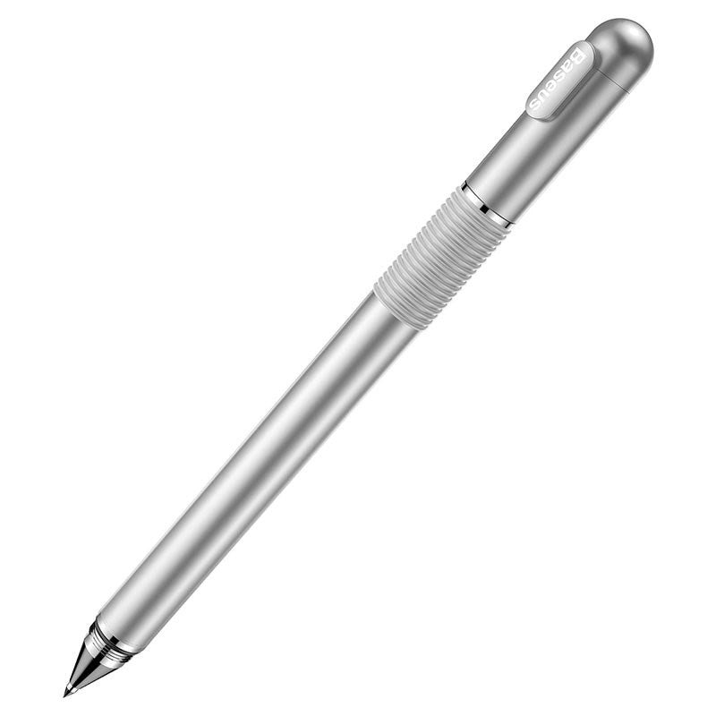 Baseus Dobbeltsidet Stylus Pen / Kuglepen - Sølv