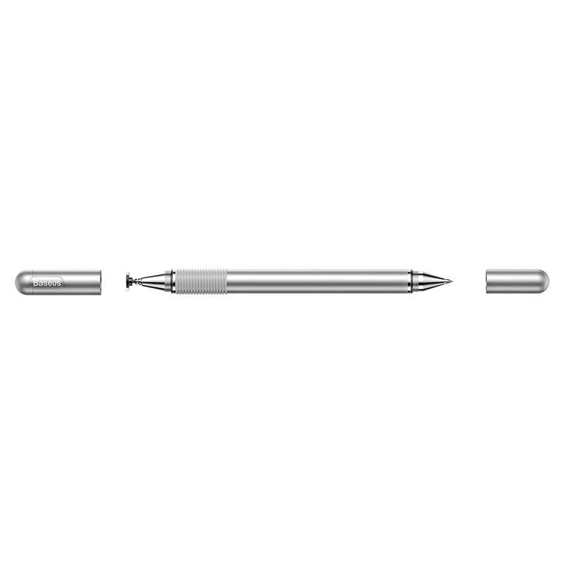 Baseus Dobbeltsidet Stylus Pen / Kuglepen - Sølv