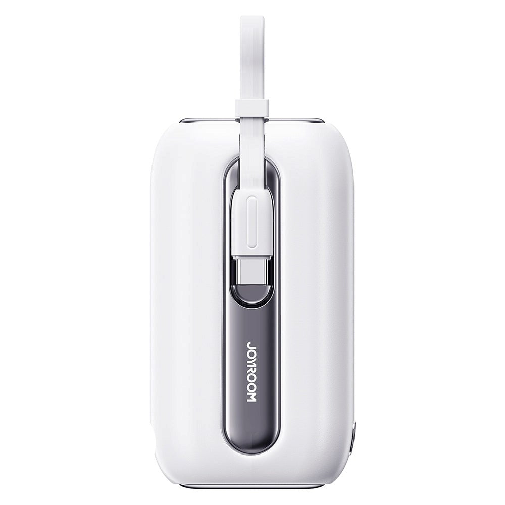 Joyroom JR-L012 Powerbank 22,5W USB-C PD w. Innebygd USB-C &amp; Lightning-kabel - 10 000 mAh - Hvit