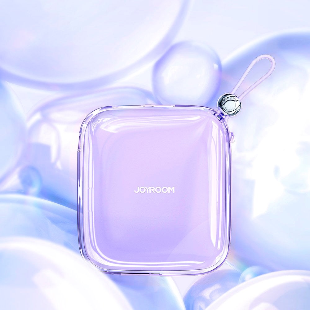 Joyroom Jelly Series JR-L003P Powerbank 22.5W - USB-C PD / USB-A m. Indbygget Lightning - 10.000 mAh - Lilla