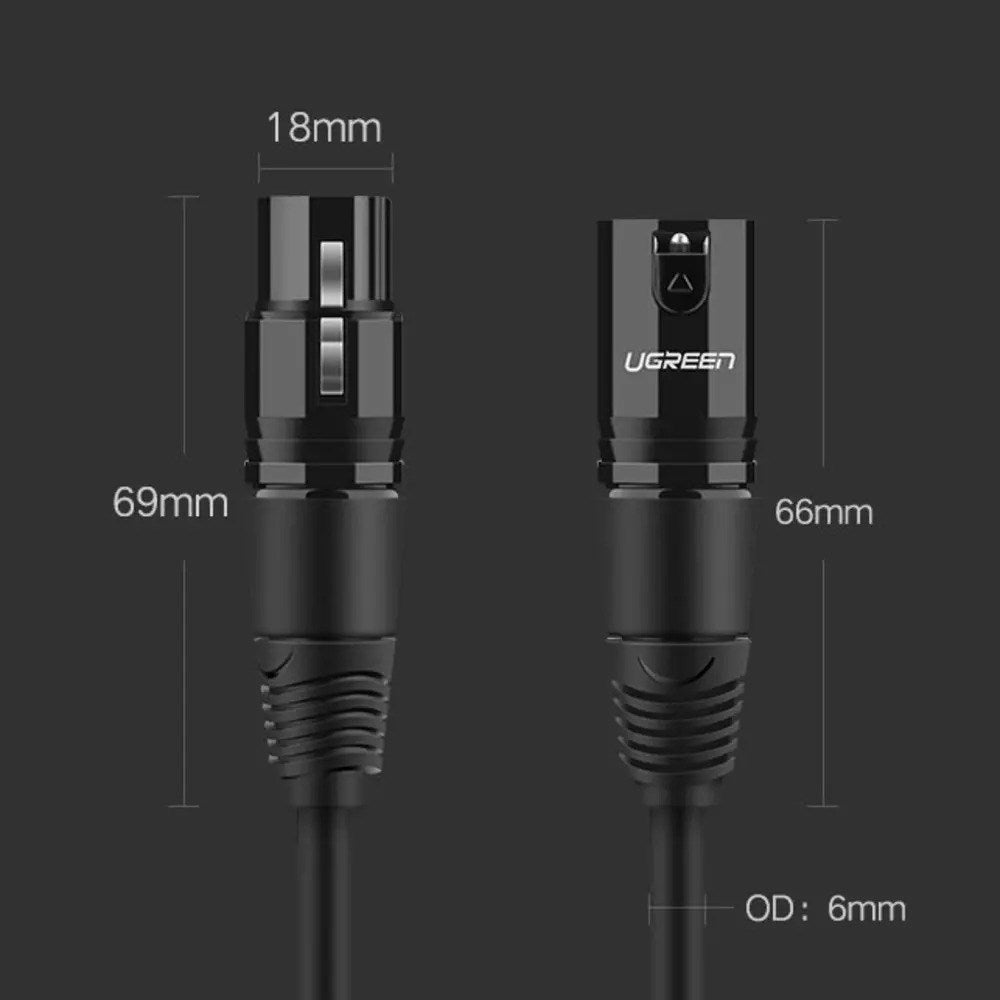 UGREEN 2m XLR til XLR Kabel - Sort