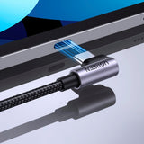 Vinklet USB-C til USB-C-kabel - Ugrønn US255 - 0,5 m - Svart