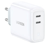 Ugreen 36W PD USB-C Fast Wall Charger m. 2 x USB-C - Hvit
