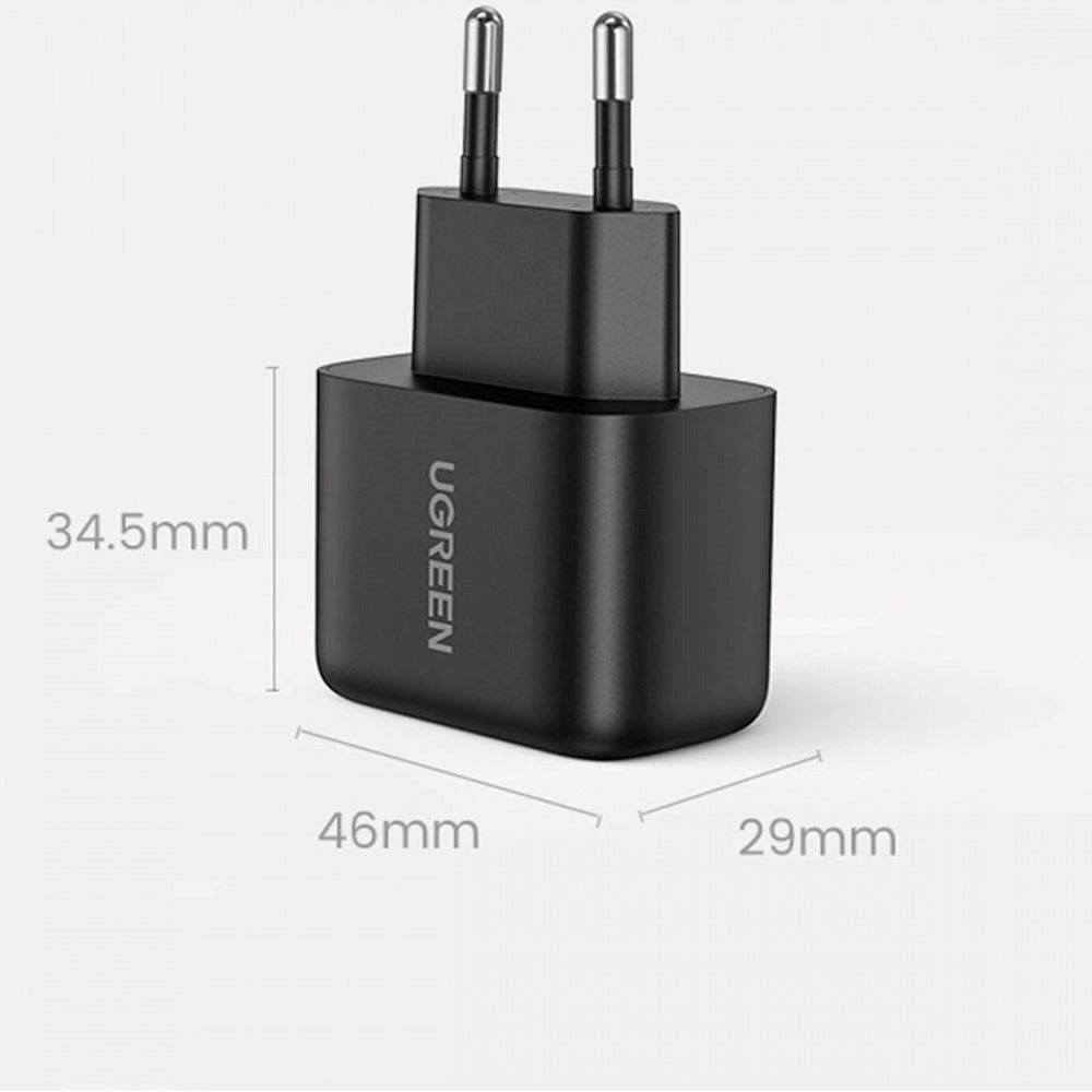 Ugreen 25W PD USB-C Fast Vegglader - Svart