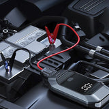 USAMS US-ZB284 15W Powerbank 8000 mAh med USB-C - Bilstarter - Lommelykt - Grå