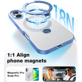 TORRAS - iPhone 16 - Hybrid Plastik Cover m. Ståfunktion - MagSafe Kompatibel - Blå