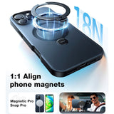 TORRAS - iPhone 16 Plus - Hybrid Plastik Cover m. Ståfunktion - MagSafe Kompatibel - Sort