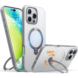 TORRAS - iPhone 16 Pro Max - Hybrid Plastik Cover m. Ståfunktion - MagSafe Kompatibel - Grå