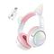 ONIKUMA GT838 Gaming Headset - Cat Ear - Hvid / Lyserød