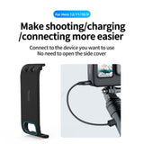 TELESIN Cover til GoPro Hero 9 / 10 / 11 / 12 / 13 Batteri m. Udskæring til Opladekabel - Sort