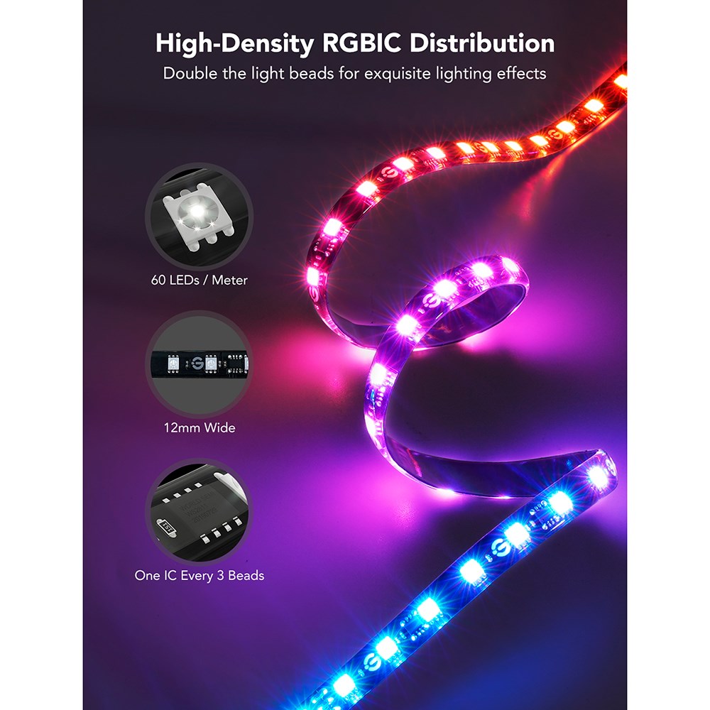 Govee TV Envisual Backlight T2 med doble kameraer - 75 - 85" - Svart