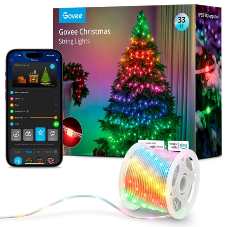 Govee Julelys 10m Smart Home String Lights - Flerfargede lys