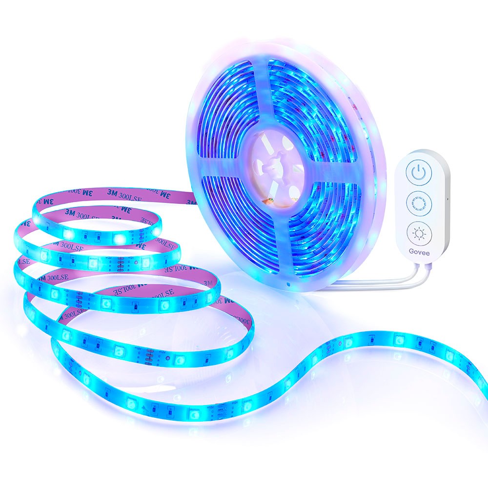 Govee Smart Wi-Fi + Bluetooth RGB LED Strip Lights 2x5m - Hvit