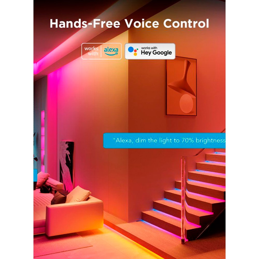 Govee Wi-Fi + Bluetooth RGBIC LED Strip-lys - 5m - Hvit