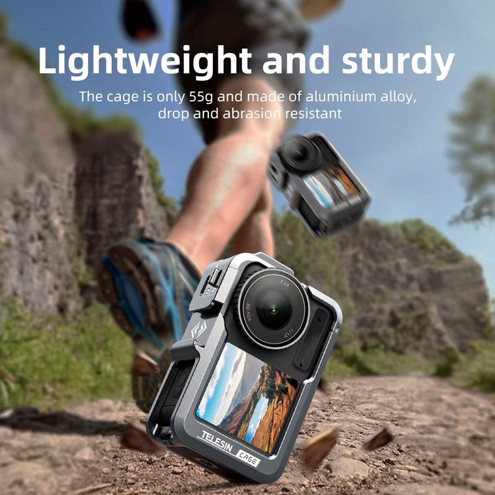 TELESIN - Metal Cage - DJI Osmo Action 3 / 4 - Sort