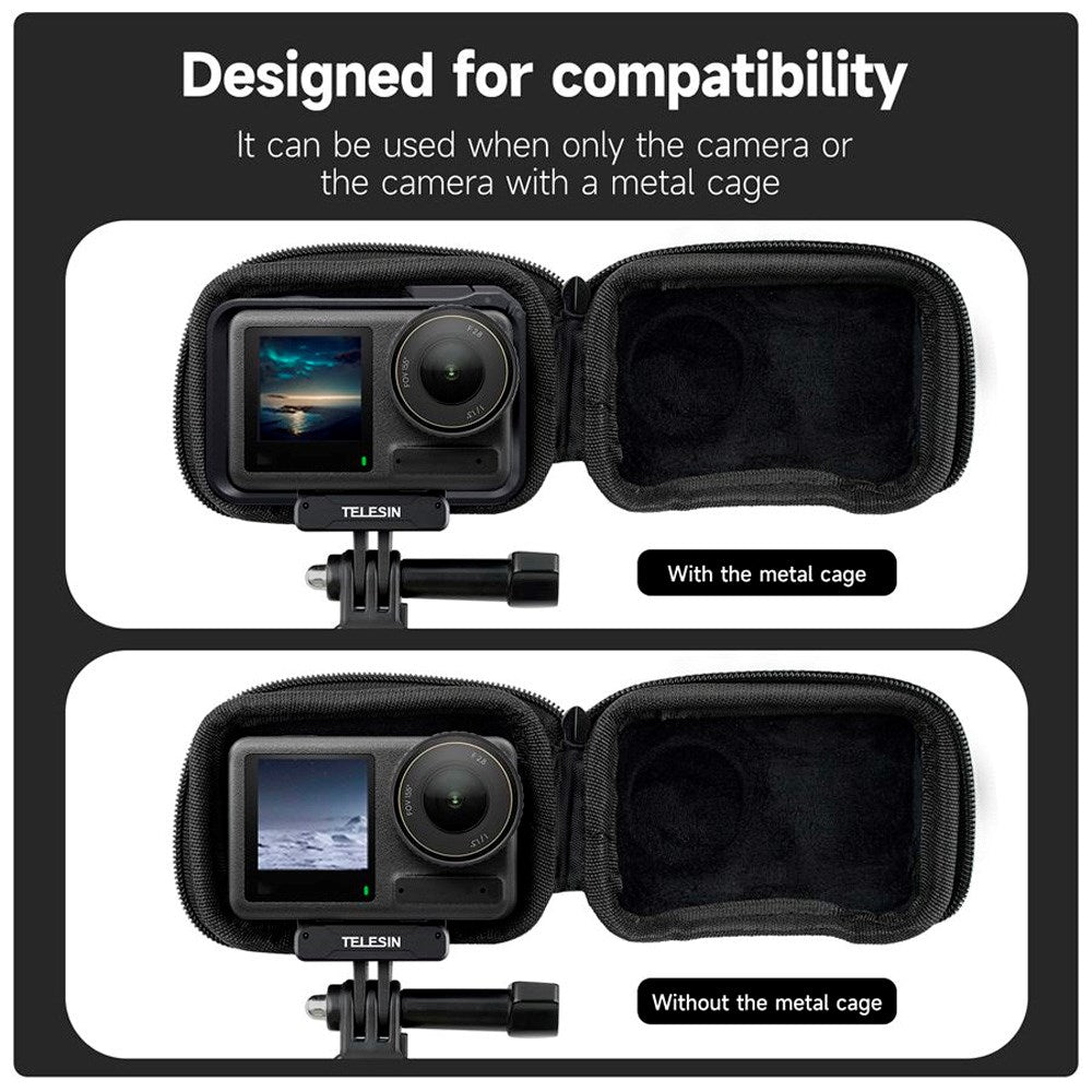 TELESIN - Beskyttelsestaske - DJI Osmo Action 3 / 4 / 5 Pro - Sort