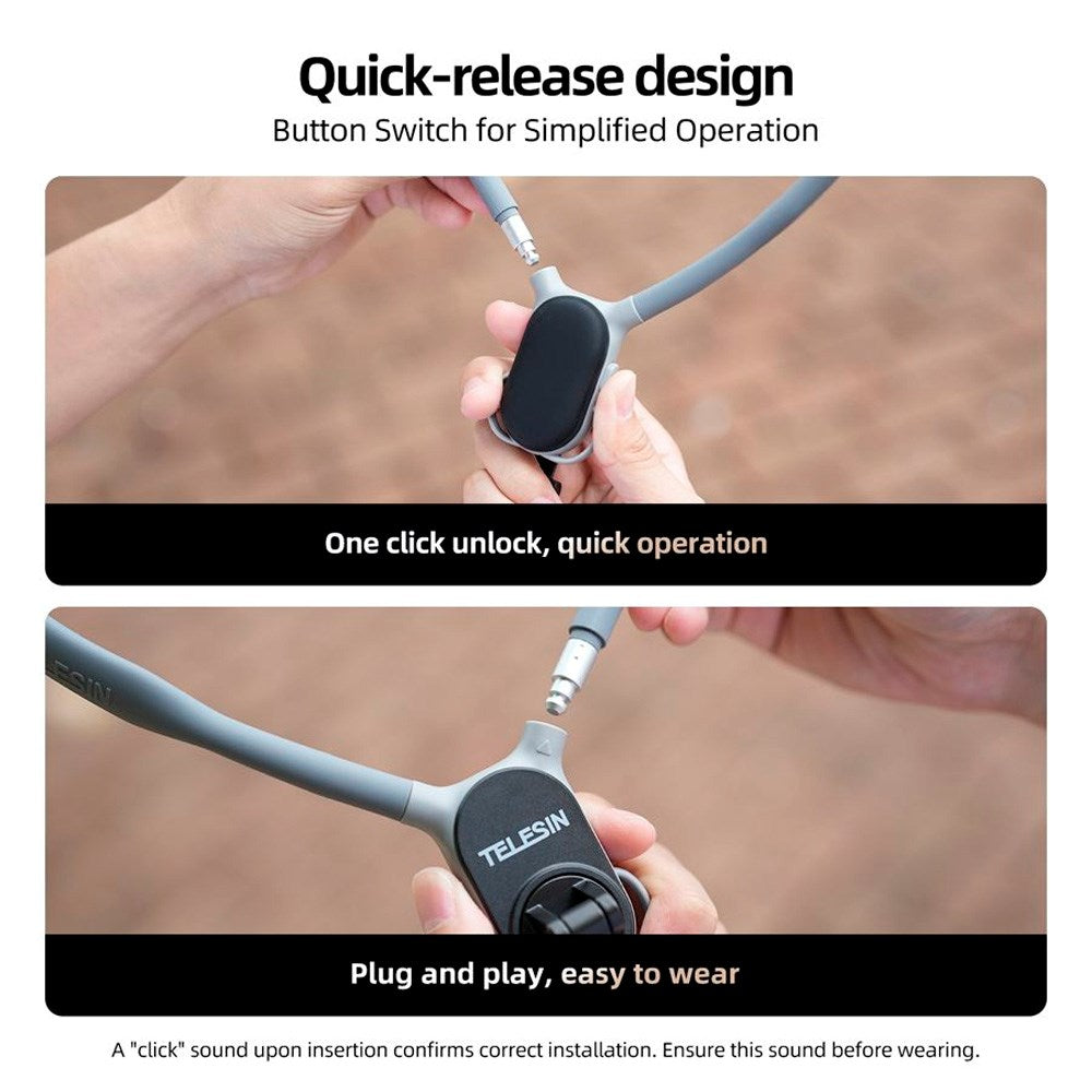 TELESIN - Magnetisk Halsrem - Mobil - MagSafe Kompatibel - Grå
