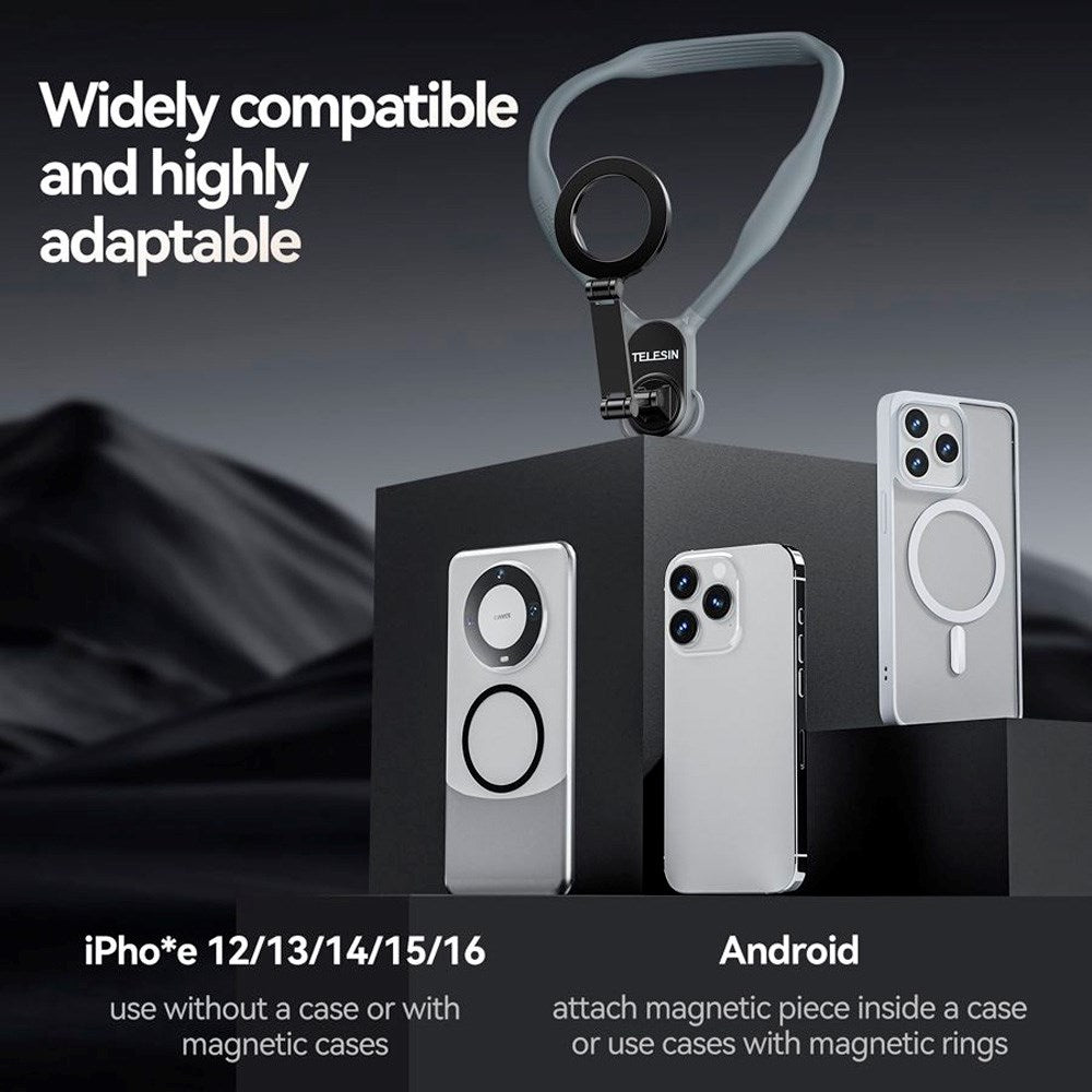 TELESIN - Magnetisk Halsrem - Mobil - MagSafe Kompatibel - Grå